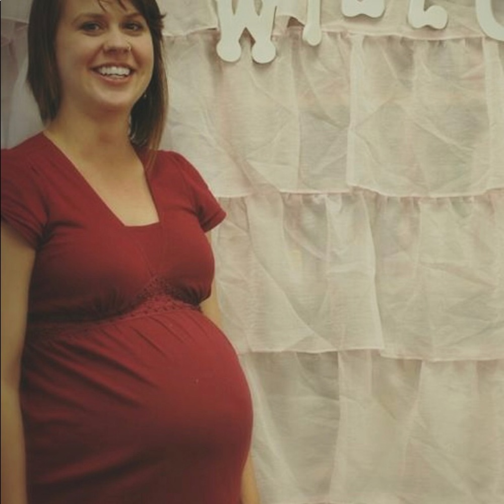 Red maternity dress